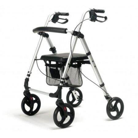 Andador plegable de 4 ruedas Eco Plus con frenos de maneta