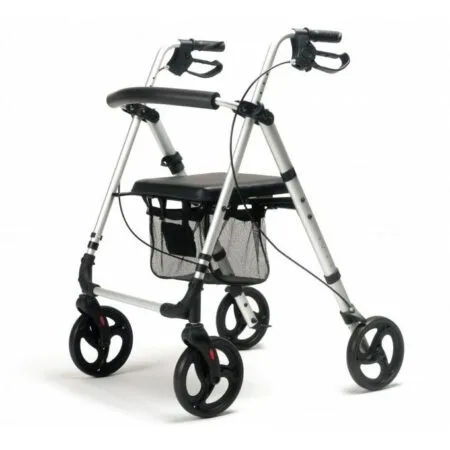 Andador plegable de 4 ruedas Eco Plus con frenos de maneta