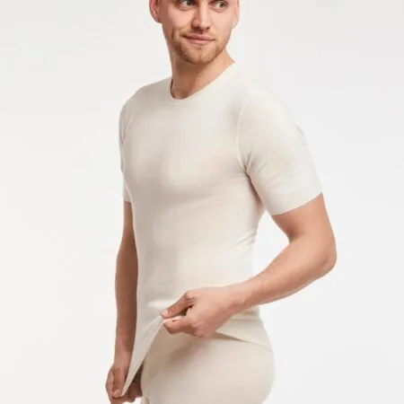 Camisa de manga corta de angora para hombre