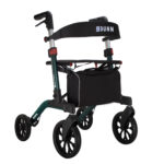 Andador doblemente plegable con ruedas blandas