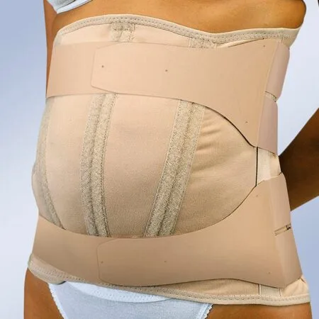 Faja sacrolumbar abdomen péndulo, semirrigida y cierre velcro